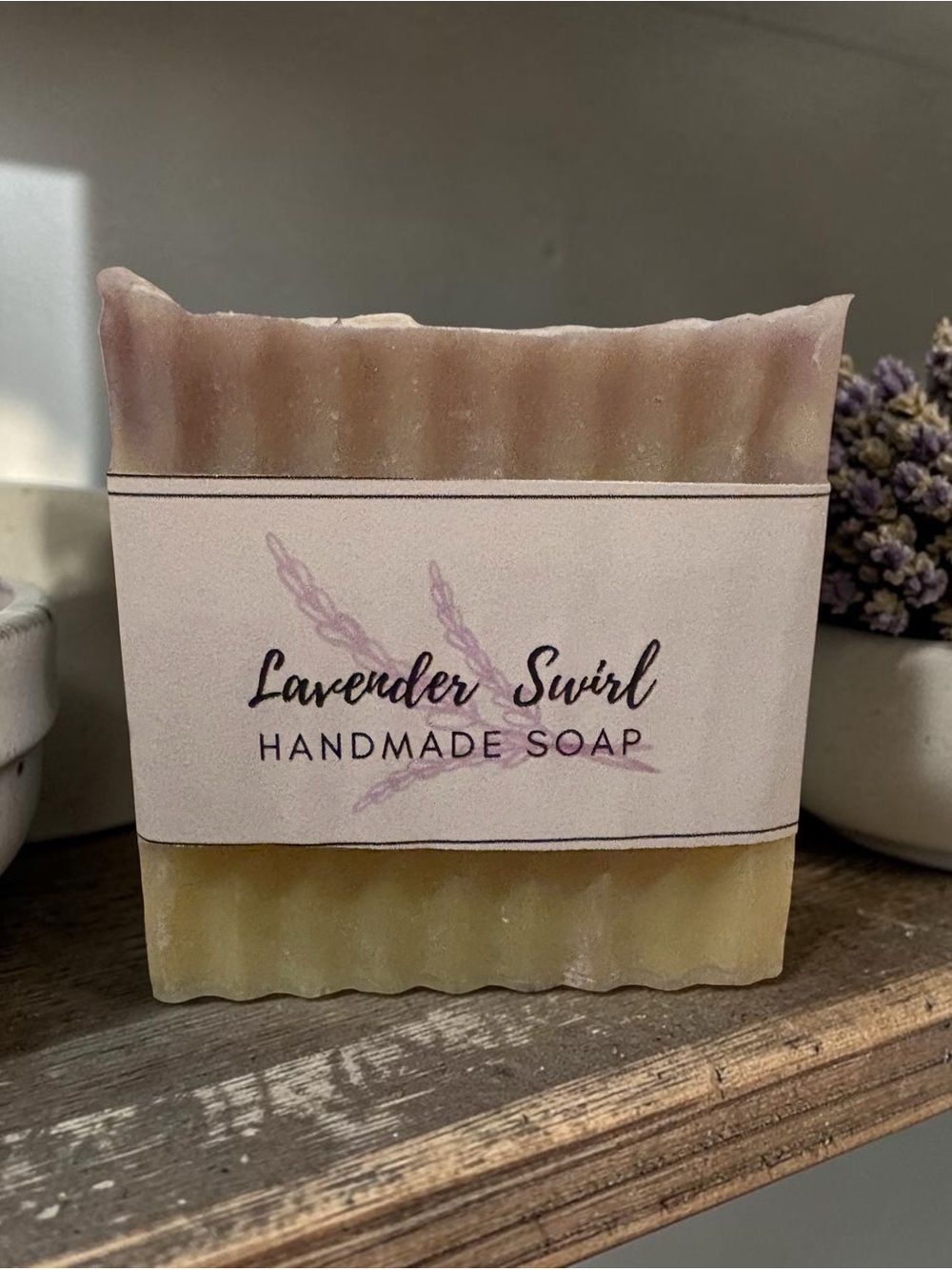 Handmade Lavender swirl Soap Bar